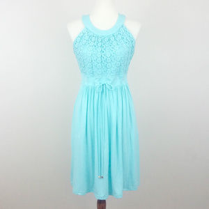 Calvin Klein Aqua Jersey Midi Crochet Dress ~ 12
